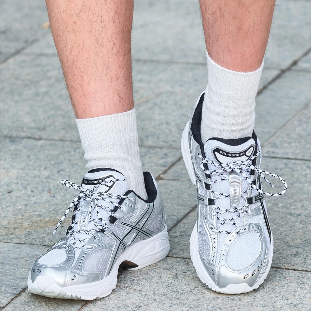 Asics Silver and black Sneakers Women's US 10.5 /Mens Size 9.5